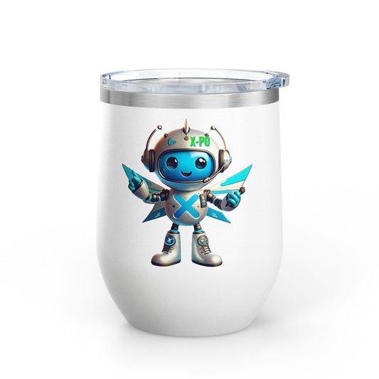 X-Posium Robot Wine Tumbler - Fun 12oz Travel Mug for Kids & Adults