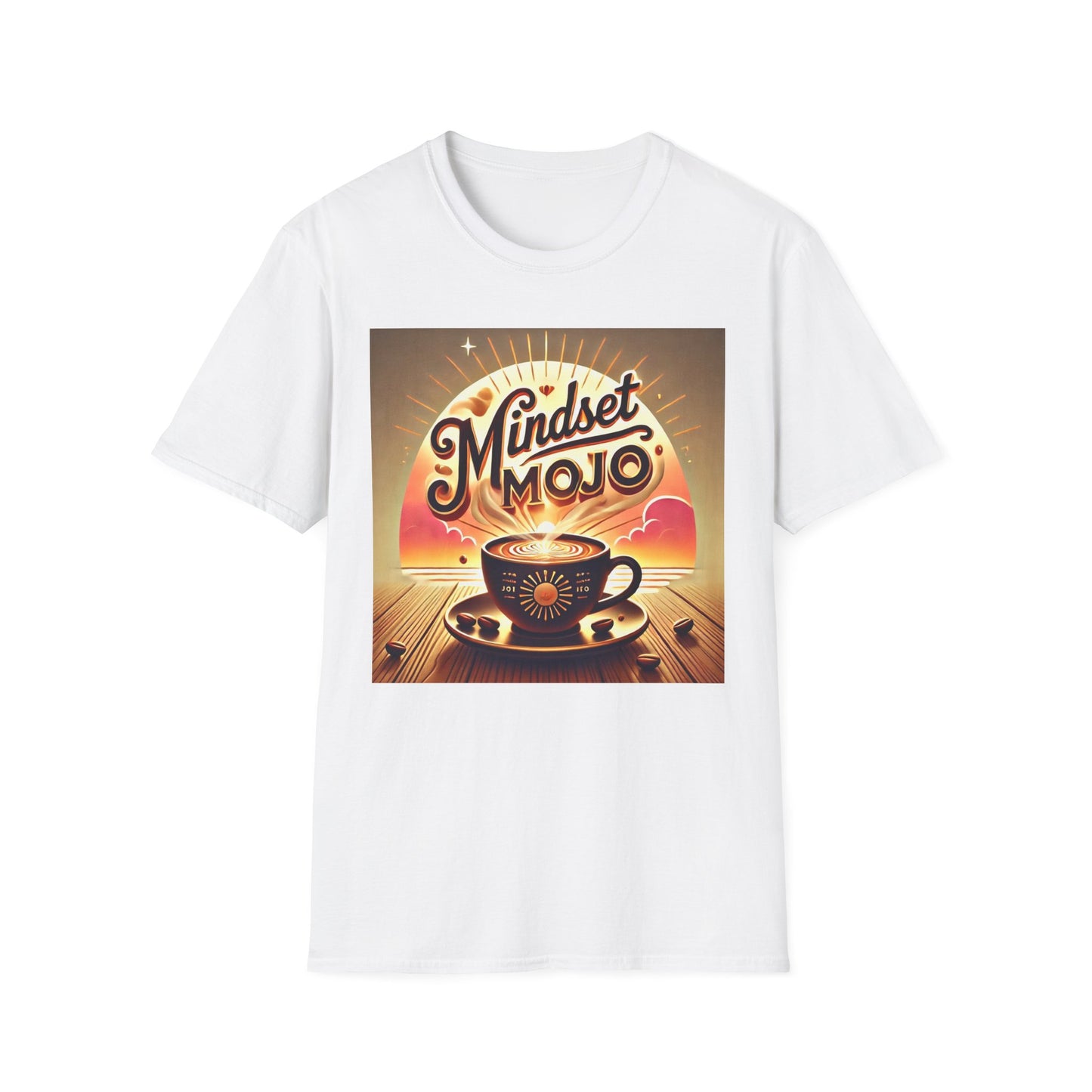 Mindset Mojo Unisex Softstyle T-Shirt - Inspiring Coffee Vibes