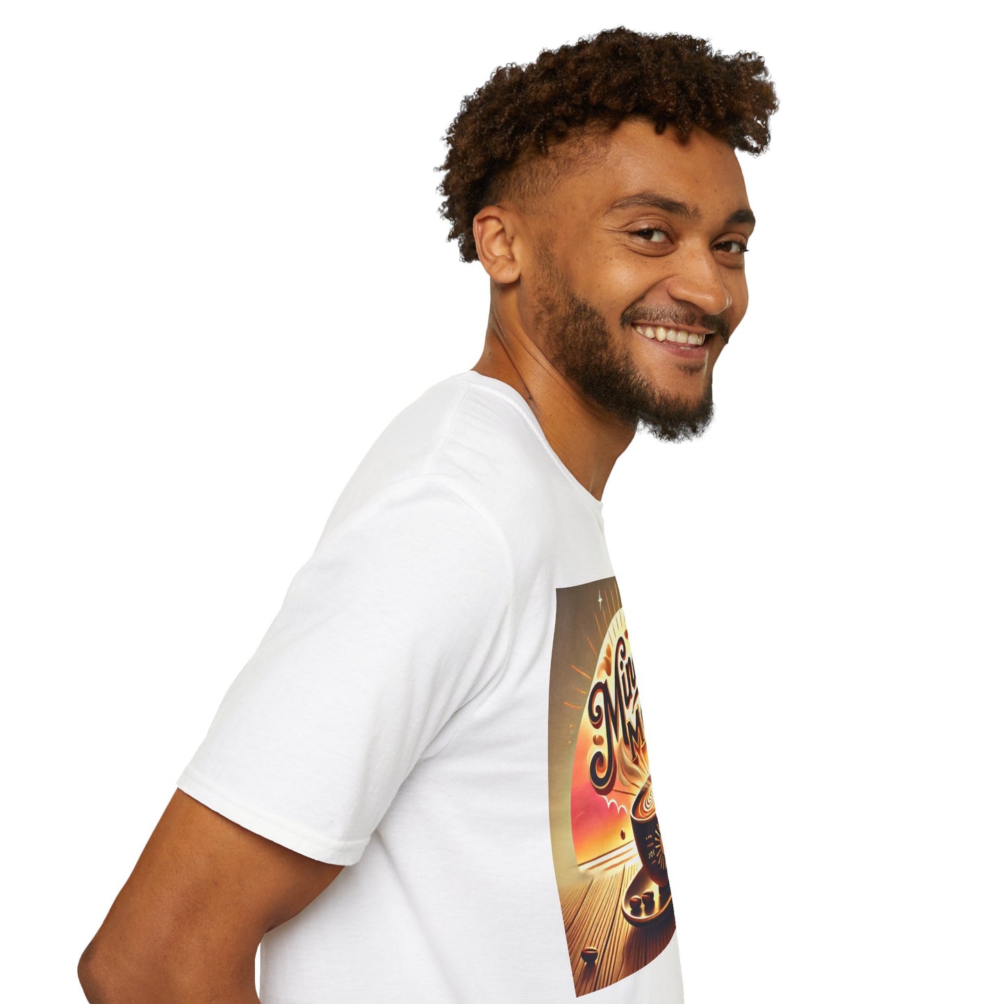 Mindset Mojo Unisex Softstyle T-Shirt - Inspiring Coffee Vibes