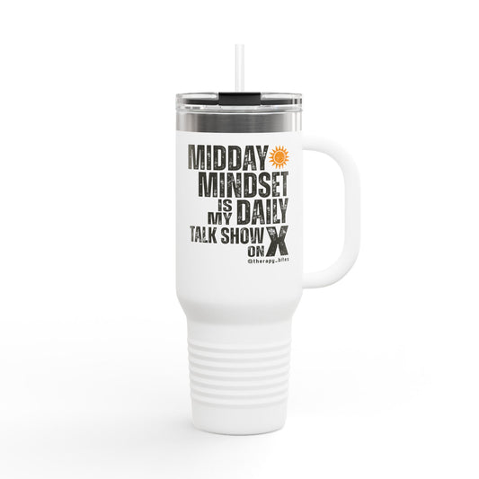 Midday Mindset Journey Insulated Travel Mug, 40oz – Motivational Drinkware for On-the-Go