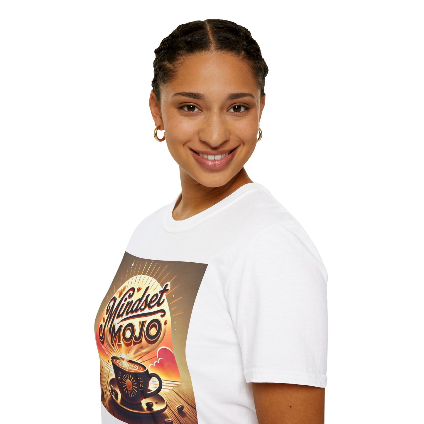 Mindset Mojo Unisex Softstyle T-Shirt - Inspiring Coffee Vibes