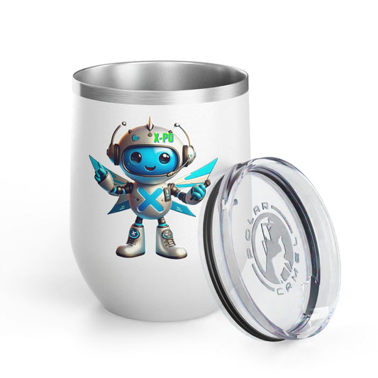X-Posium Robot Wine Tumbler - Fun 12oz Travel Mug for Kids & Adults