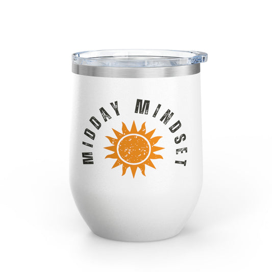 Midday Mindset Wine Tumbler - 12oz Insulated Cup for Relaxation and Reflection