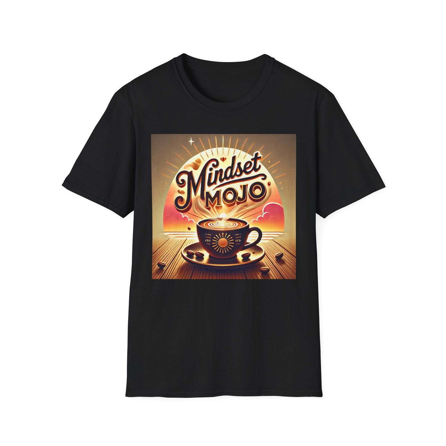 Mindset Mojo Unisex Softstyle T-Shirt - Inspiring Coffee Vibes