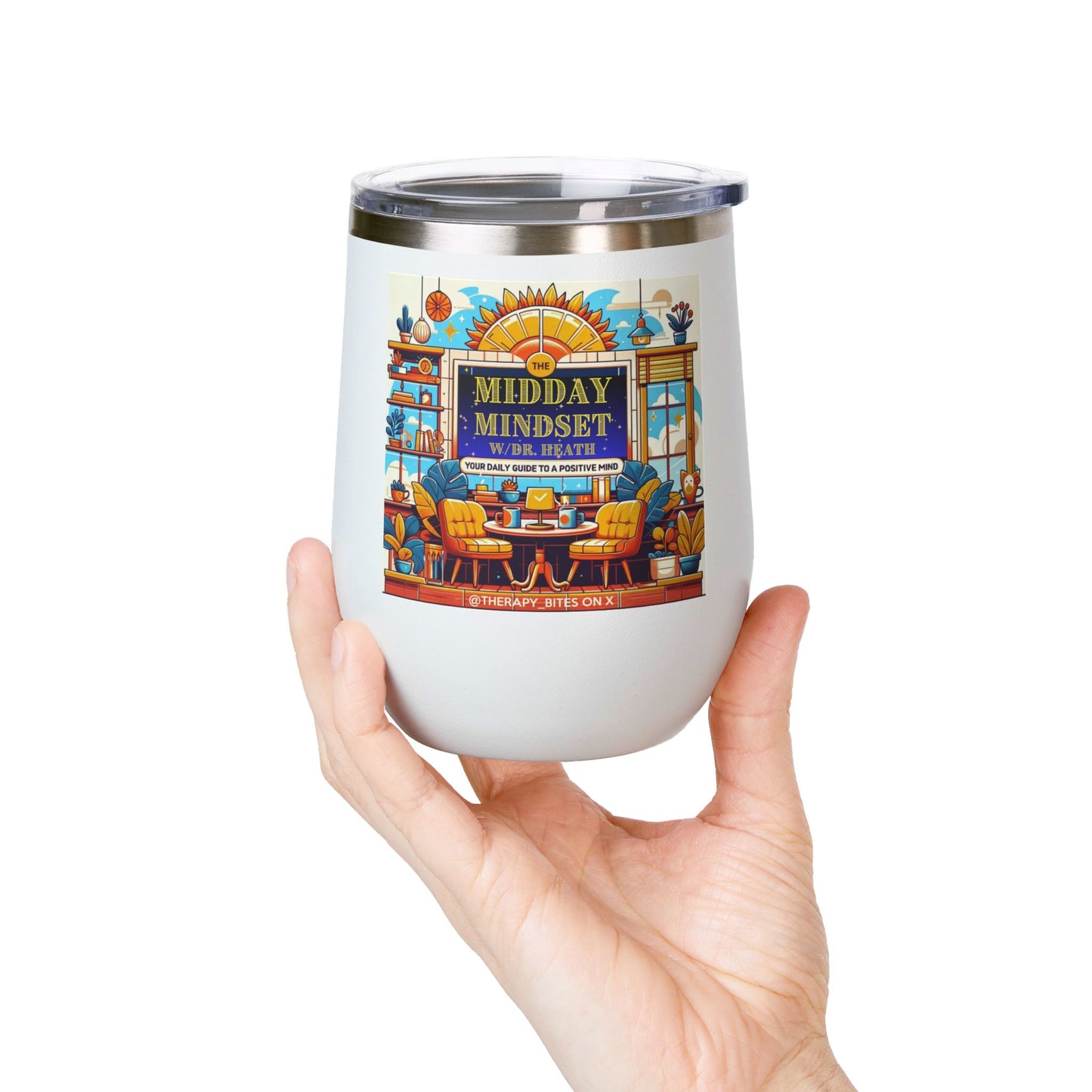 Midday Mindset Wine Tumbler - 12oz Positive Vibe Drinkware