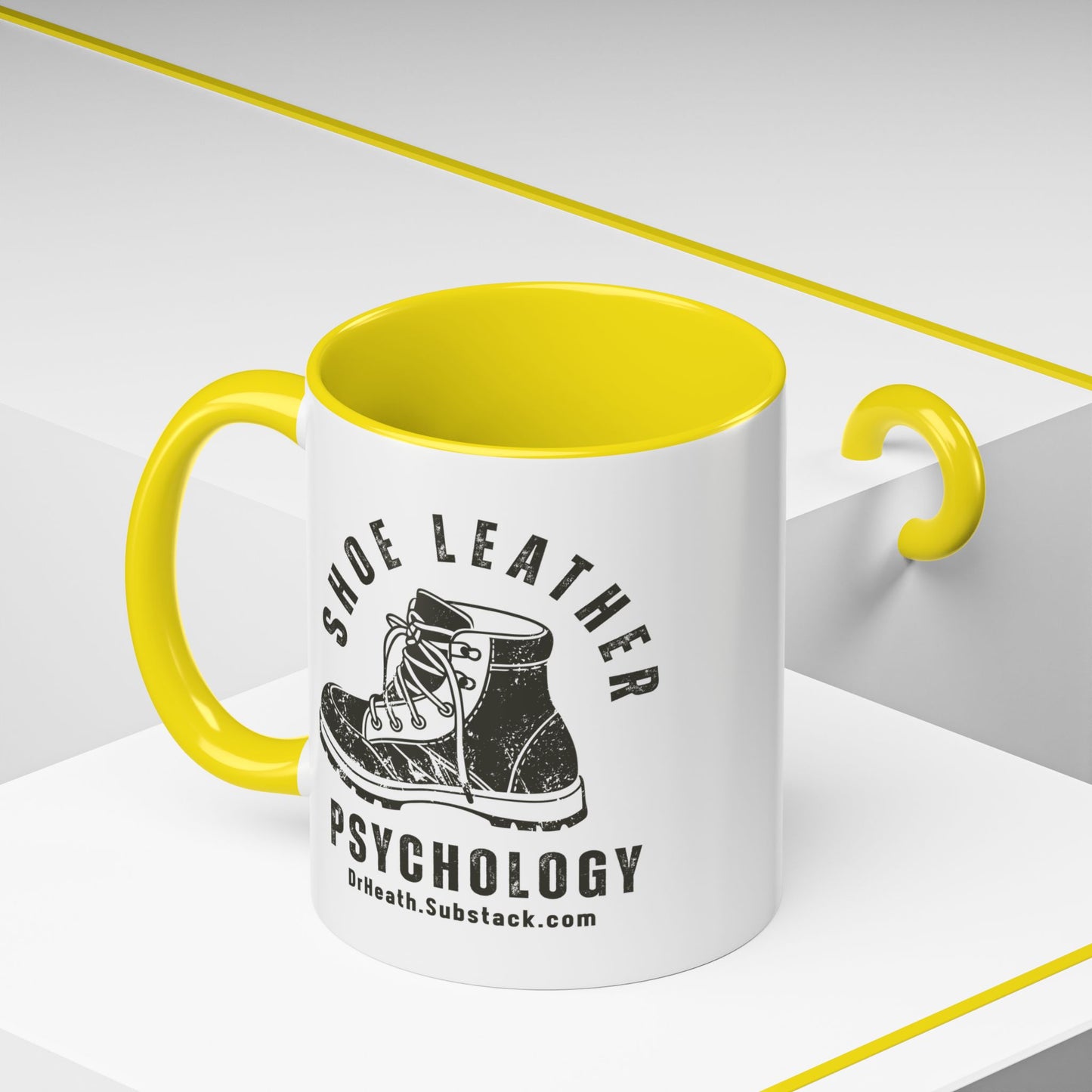 Shoe Leather Psychology Coffee Mug - Positive Vibes for Daily Motivation