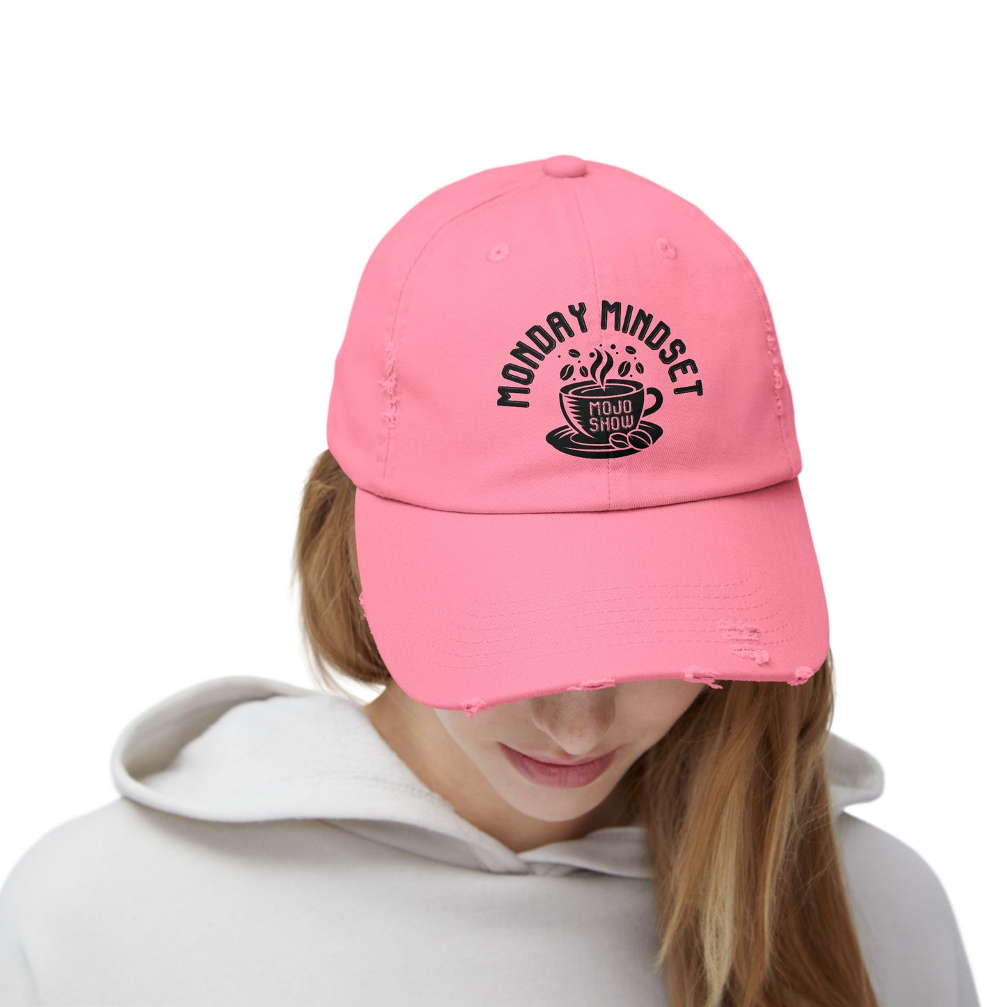 Monday Mindset Mojo Show Unisex Distressed Cap