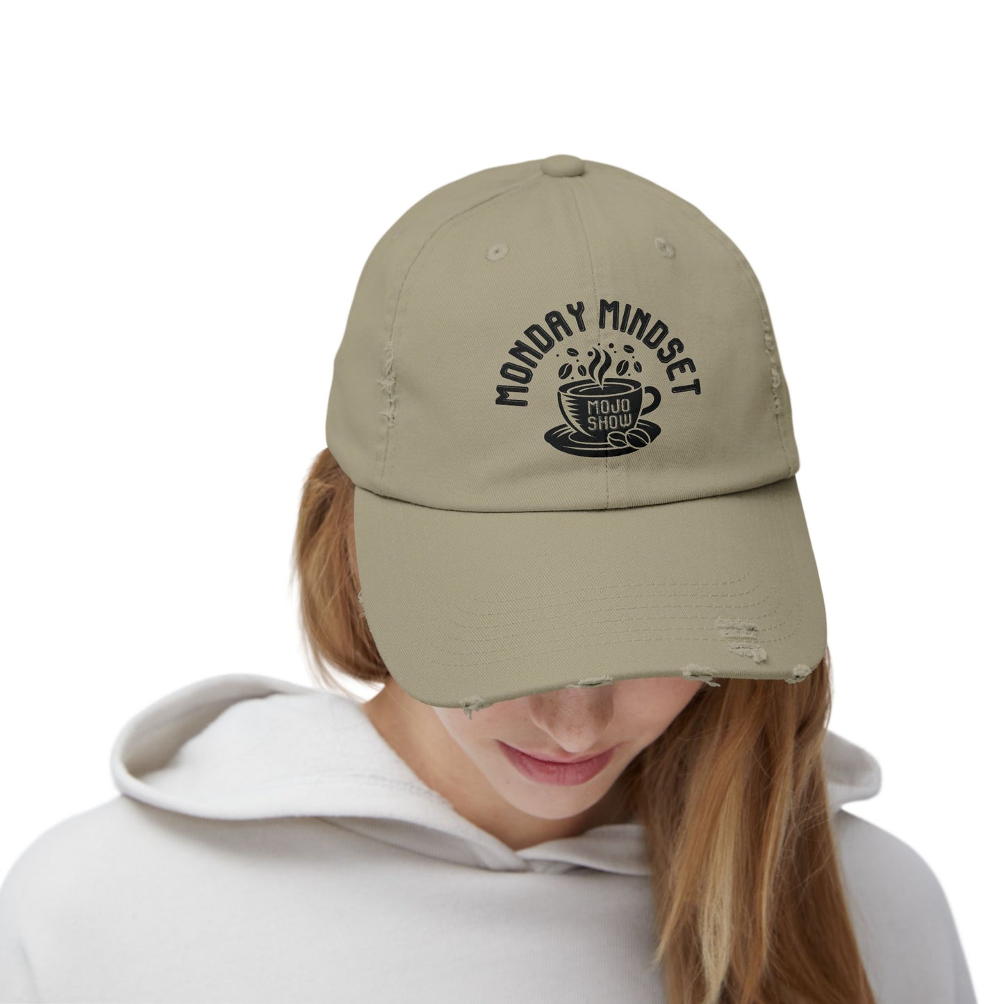 Monday Mindset Mojo Show Unisex Distressed Cap