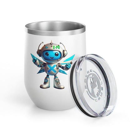 X-Posium Robot Wine Tumbler - Fun 12oz Travel Mug for Kids & Adults