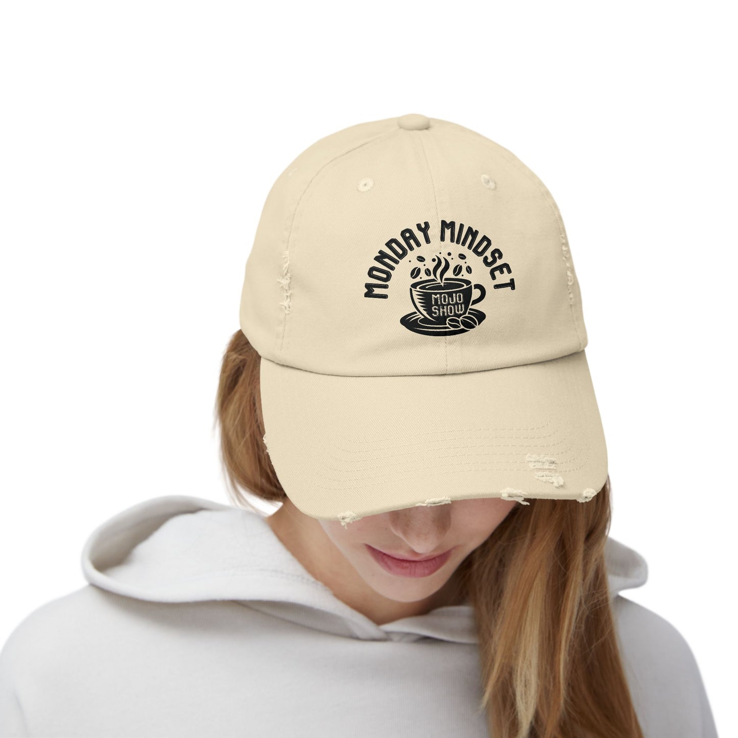 Monday Mindset Mojo Show Unisex Distressed Cap