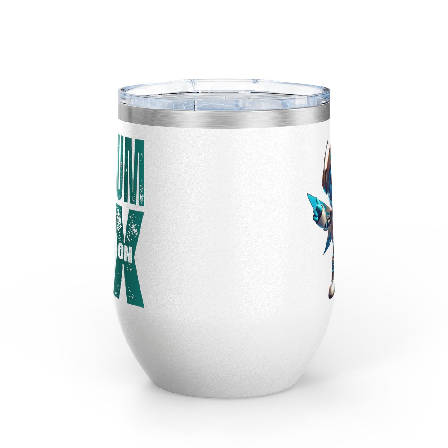 X-Posium Robot Wine Tumbler - Fun 12oz Travel Mug for Kids & Adults