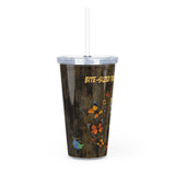 Rustic ARTy Plastic Tumbler with Straw