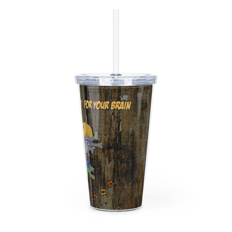 Rustic ARTy Plastic Tumbler with Straw