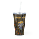 Rustic ARTy Plastic Tumbler with Straw