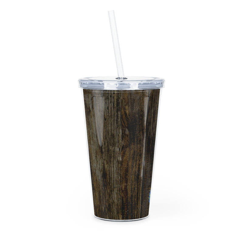 Rustic ARTy Plastic Tumbler with Straw