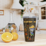 Rustic ARTy Plastic Tumbler with Straw